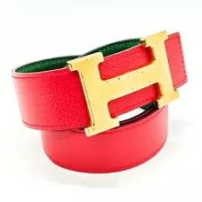 Hermes Belt Reds Greens Leather 3255937