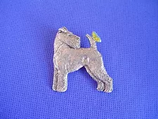 Wirehaired Fox Terrier pin Butterfly 39A Pewter Dog Jewelry by Cindy A. Conter