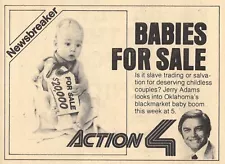 1982 KTVY OKLAHOMA TV NEWS AD ~ JERRY ADAMS ANCHOR / REPORTER BABIES FOR SALE