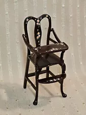 VINTAGE HAND PAINTED BESPAQ HIGH CHAIR FOR MINIATURE DOLLHOUSE OR ROOMBOX