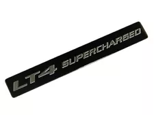 VMS 1 CHEVY LT4 SUPERCHARGED ENGINE ALUMINUM EMBLEM SILVER BLACK