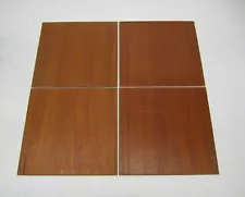 Set 4 Vtg MCM Danish Walnut Veneer Glass Sliding Doors Credenza Wall Unit 15.25"