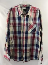 Rip Curl Shirt Mens XL Slim Fit Button Up Lightweight Check Plaid Shirt EUC