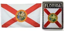 Wholesale Combo Set State of Florida 3x5 3’x5’ Flag and 3"x4" Decal