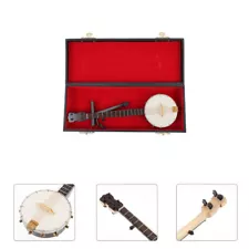 1 Set Simulation Mini Banjo Model Decoration With Shelf And Box Assorted Color