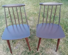 MCM Danish Modern Pair J77 Chairs Folke Pålsson for FDB Møble Beach Wood