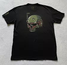 Zero Foxtrot Star Wars Shirt Mens Large Boba Fett Skull Short Sleeve Black