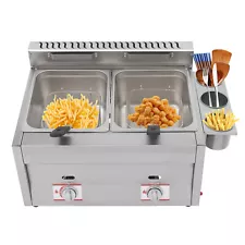 2X 6L Double Basket Commercial Deep Fryer Kitchen Fat Fryer Restaurant Use NEW