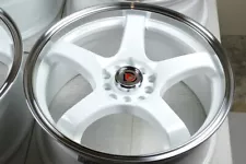 Set of 4 New DDR Fuzion 17x7.5 5x100/114.3 Offset White Finish 17" Wheels Rims