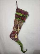 Oversized Silk, Satin, Velvet Multi-Colored Christmas Stocking 3ft+ Very Unique.