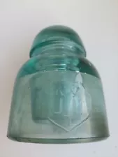 Very rare Antique 1930 Estonian blue glass insulator with Trade mark Lorup