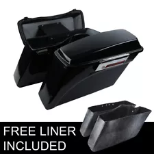 Vivid Black Hard Saddlebags Fit For Harley Softail Deluxe Standard Fatboy 84-17