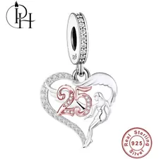 Genuine 925 Sterling Silver 25th Birthday Charm Anniversary Guardian Angel Gift