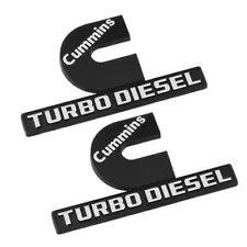 2Pcs Black White Cummins Turbo Diesel Badge for Ram 2500 3500 Fender Emblem