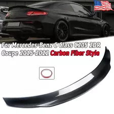 For Mercedes C205 Coupe C200 C300 C43 C63 AMG S Carbon Fiber Style Trunk Spoiler (For: 2019 C63 AMG)