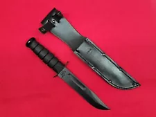 New ListingKA-BAR 1211 Utility Knife 8" Blade with Black Leather Sheath Pre-Owned (GB35617)