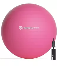 Exercise Yoga Pilates Ball for Workouts or Chair. w/Quick Pump. PINK.