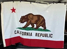 Vintage California Republic State Bear Flag - Cotton - 4x6 FT - Brass Grommets