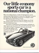 1973 MG Midget vintage print ad "Our little economy sports car is a champion