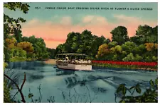 Jungle Cruise Boat on Silver River Silver Springs Florida Postcard Posted 1949