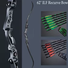 62" Archery ILF Bow Recurve Bow Aluminum Riser +/OR 12x Carbon Arrows 30-60lbs