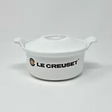 VTG Le Creuset #14 White Enamel Cast Iron Mini Casserole Pot Cocotte w/Lid - New