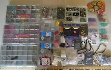 Huge Lot Jewelry Findings Precious Stones Glass Beads Metal Plastic Supplies 9lb