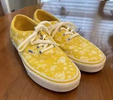 VANS Doheny Yellow Tropics Floral Canvas Sneakers Shoes Women’s Size 7.5