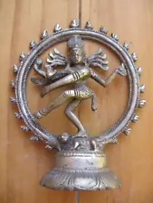 Small Bronze Hindu Statue of Shiva Nataraja Dancing the Tandava Made in India