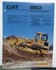 1987 Cat 963 Track Type Loader Diagrams Construction Specs Sales Brochure