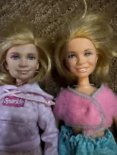 Mary Kate and Ashley Olsen Dolls Redressed - GUC -