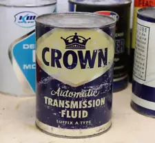 RARE ~ NOS FULL ~NO LEAKS ~late 1950's era CROWN ATF Old Graphic 1 qt. Oil Can