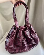 Jimmy Choo Python Burgundy Red Shoulder Bag Purse