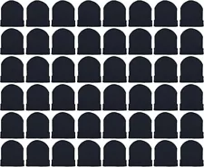 72 Pack Wholesale Winter Black Beanie Winter Hats in Bulk Cold Weather Lots