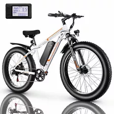 SALE!⭐500W 48V 13AH Electric Mountain Bike 26" Fat Tire Snow Bicycle eBike w/LCD