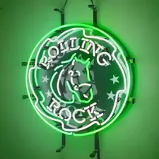 US STOCK Rolling Rock Beer Neon Signs Beer Bar Man Cave Store Decor Gift 19X15