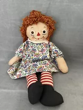 Georgene RAGGEDY ANN Doll 19” Dress Apron Bloomers Johnny Gruelle Tag 1947-1963