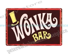 office restaurant decor Wonka Bar Willy Wonka metal tin sign