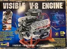 Revell Visible V-8 Engine 1:4 Scale W/ Moving Pistons Crank Model Kit Open Box