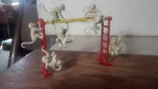 Marx Cream MONKEYS on/monkey bars CIRCUS PET SHOP JUNGLE animal Playset