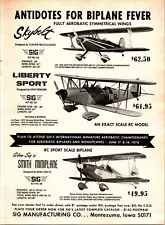 SIG RC Biplane Kit Vintage Print Ad Wall Decor Liberty Sport Skybolt Smith Mini