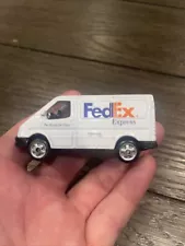 New Listing1999 DieCast White FedEx Ford Transit Van Golden Wheel Golden Loose