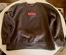 Supreme Box Logo Crewneck Sweatshirt Umber Brown Large FW22