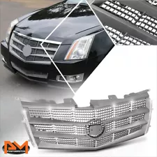 For 08-11 Cadillac CTS Factory Style Square Mesh Front Upper Grille w/Badge Slot