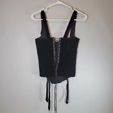 Victorias Secret Corset Lace Up Black Womens Medium With Tags