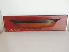 Gazelle Wood Half Hull Ship 28"x7" Hanging Wall Plaque Model Portsmouth 1853