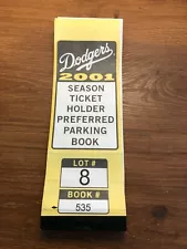 MLB 2001 Los Angeles Dodgers Parking Passes Booklet Dodger Stadium