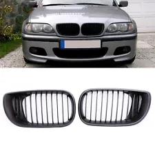 Front Matte Black Kidney Grill Grille For BMW E46 325i 330i 328 3 Series 02-05