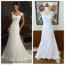 Pretty Mori Lee Ruched Chiffon Wedding Gown!