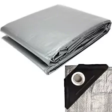 Open Box 50% OFF - Heavy Duty Silver Tarps Canopy Roof Tarp - Multiple Sizes